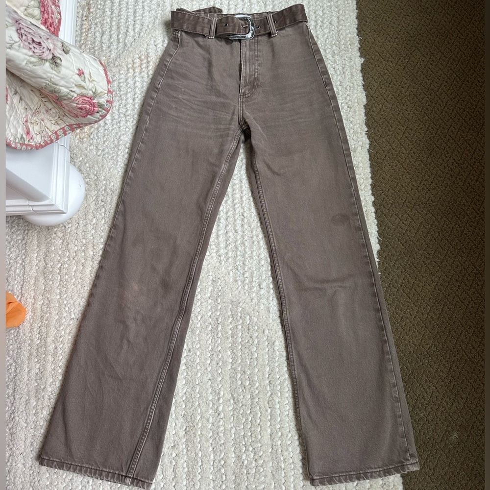 Zara Brown Straight Leg Jeans